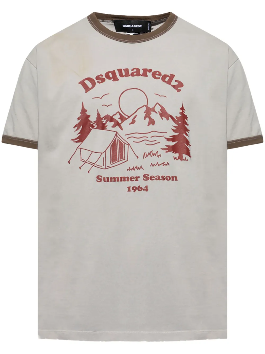 Dsquared2 Dsquared Men T-shirt With Print In Gray