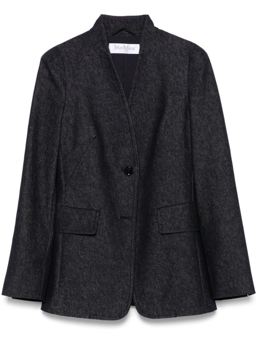 Max Mara Tailored Blazer With Structured Shoulders In Black