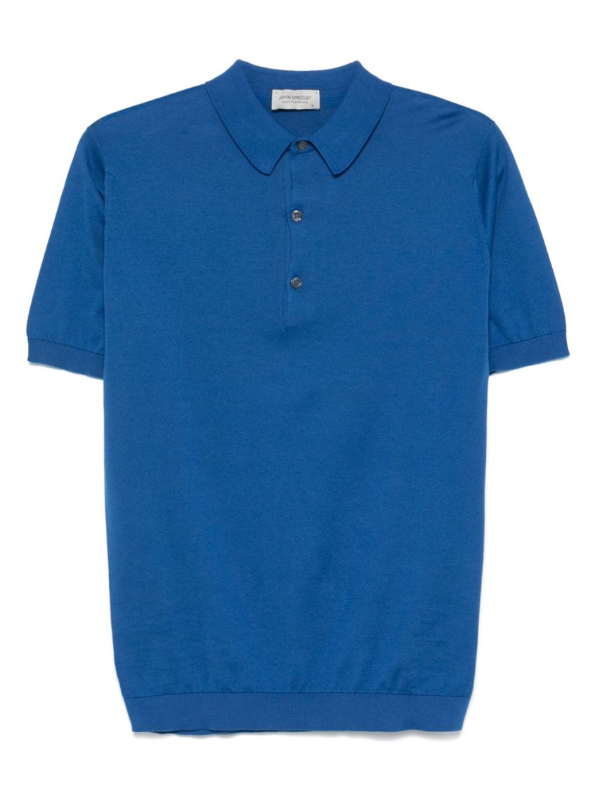 John Smedley Navy Short-sleeve Cotton Adrian Shirt