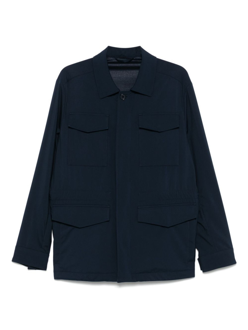 Paul & Shark Navy Blue Jacket With Concealed Fastening And Flap Pockets In Blue