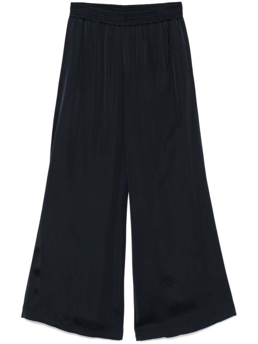Fabiana Filippi Navy Blue Wide-leg Trousers In Black