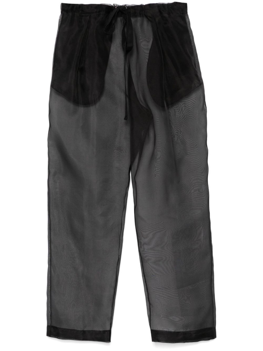 Khaite Black Trenton Silk Trousers