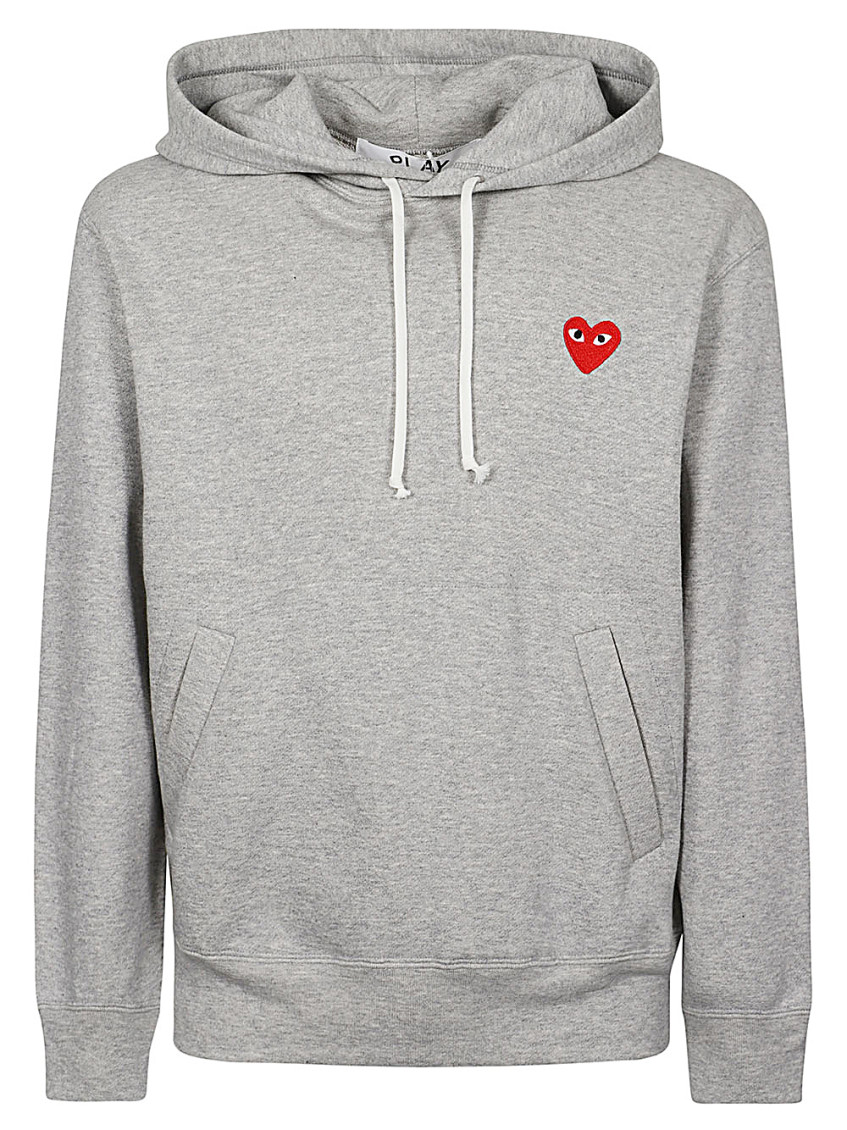 Comme Des Garçons Logo Zipped Cotton Hoodie