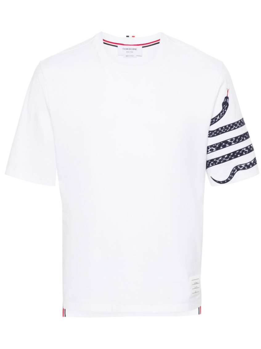 Thom Browne Snake Embroidery Crew Neck T-shirt