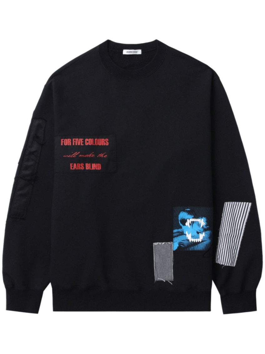 Undercover Artistic Black Printed Sweatshirt With Crew Neck Design In Black