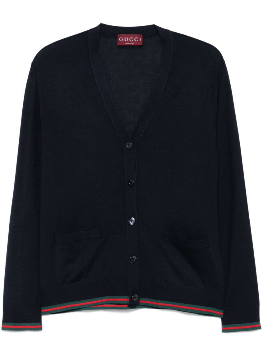 Gucci Women Long Sleeve V-neck Cardigan In Black