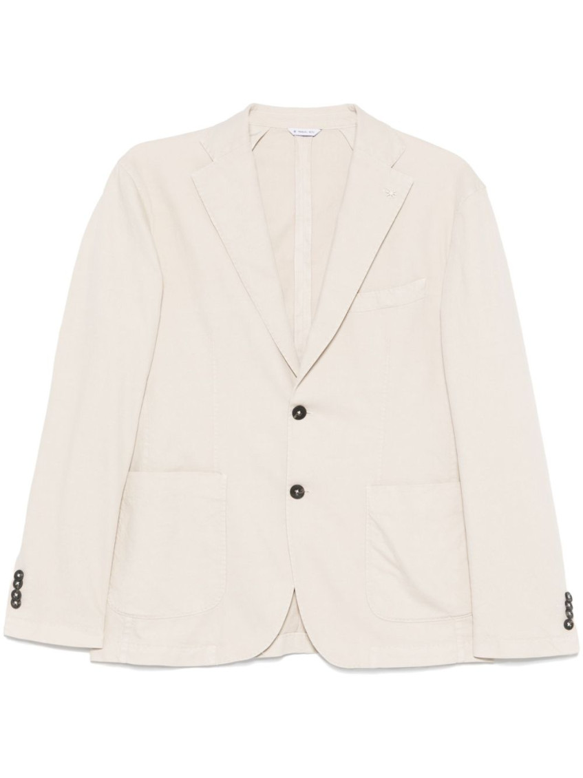 Manuel Ritz Beige Single Breasted Blazer In Nude