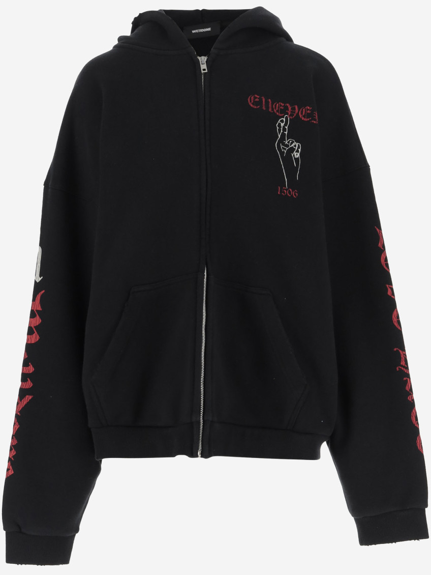 We11 Done Cotton Sweatshirt With Elleven Pattern