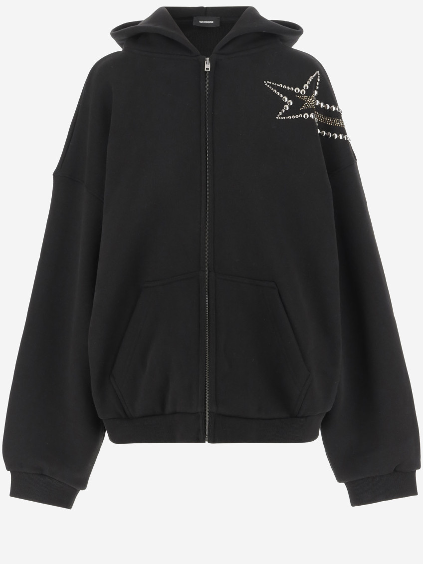 We11 Done We11done Embellished Zipped Hoodie