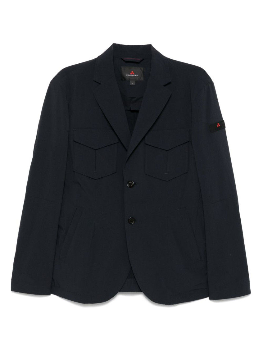 Peuterey Navy Blue Jacket With Multiple Pockets In Black