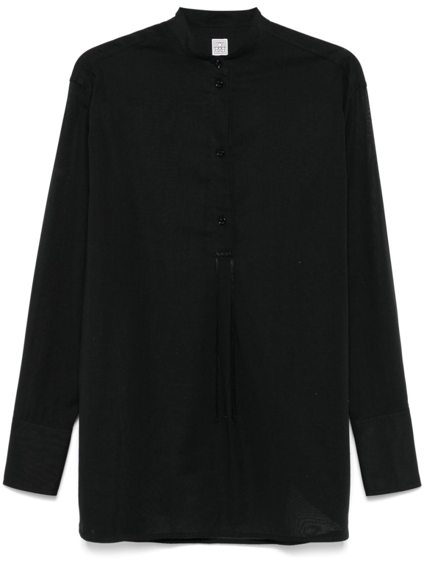 Totême Black Organic Cotton Blouse