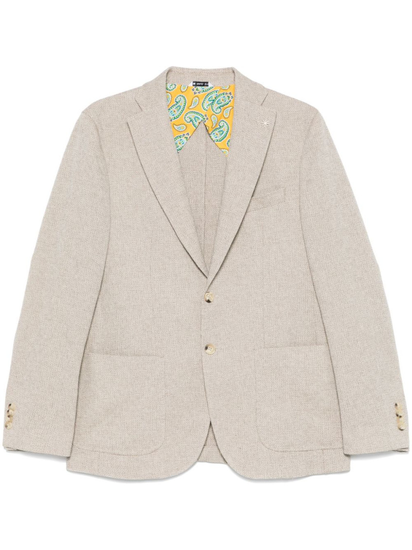 Manuel Ritz Light Brown Single Breasted Blazer In Neutral