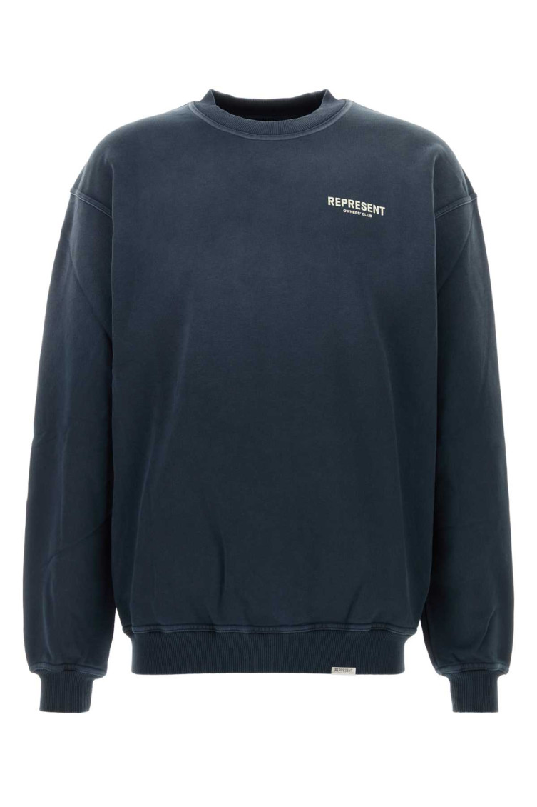Represent Navy Blue Long Sleeves Logo Sweatshirt