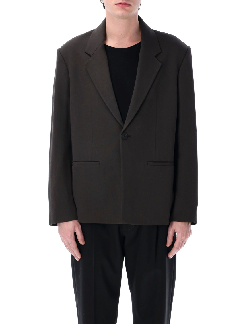 Studio Nicholson Oversized Blazer Notched Lapel Front Pockets In Black