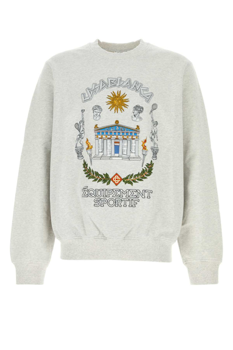 Casablanca Grey Long Sleeves Printed Sweatshirt In Gray