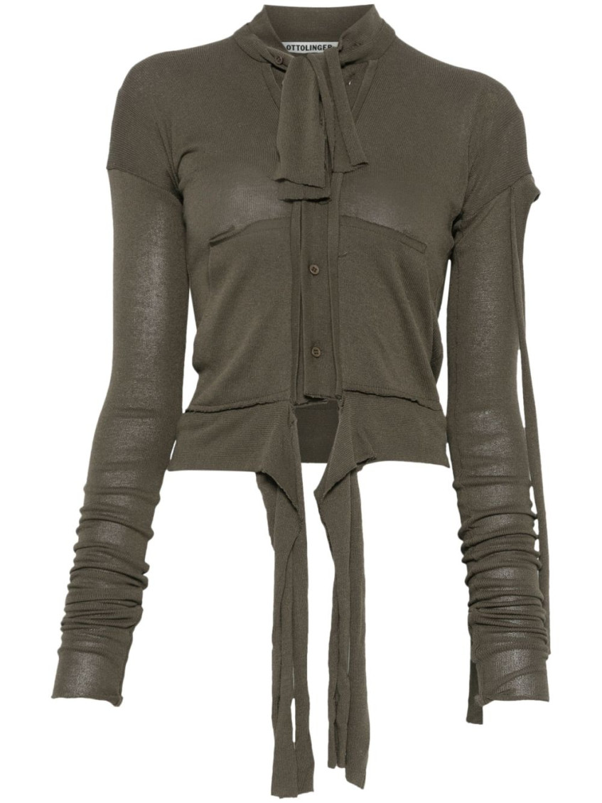 Ottolinger Green Deconstructed Cardigan In Multi