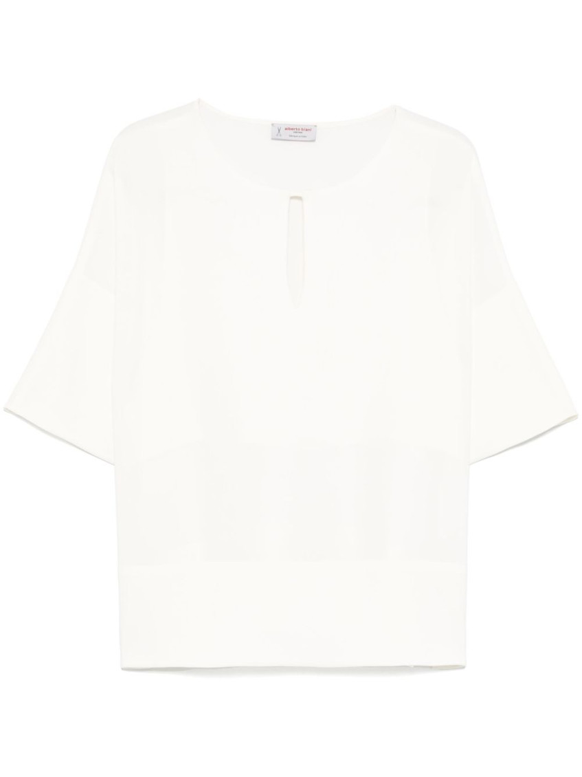 Alberto Biani Keyhole-neck Blouse In White