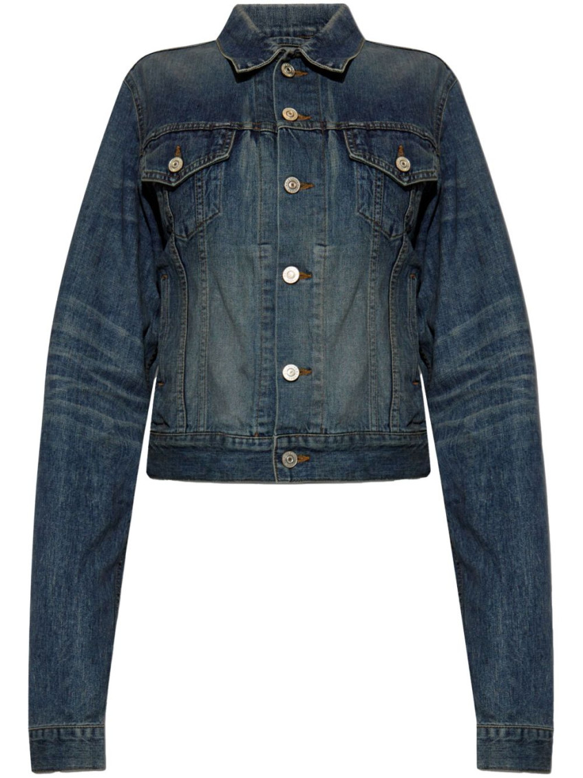 Balenciaga Fitted Denim Jacket Chest Pockets In Blue