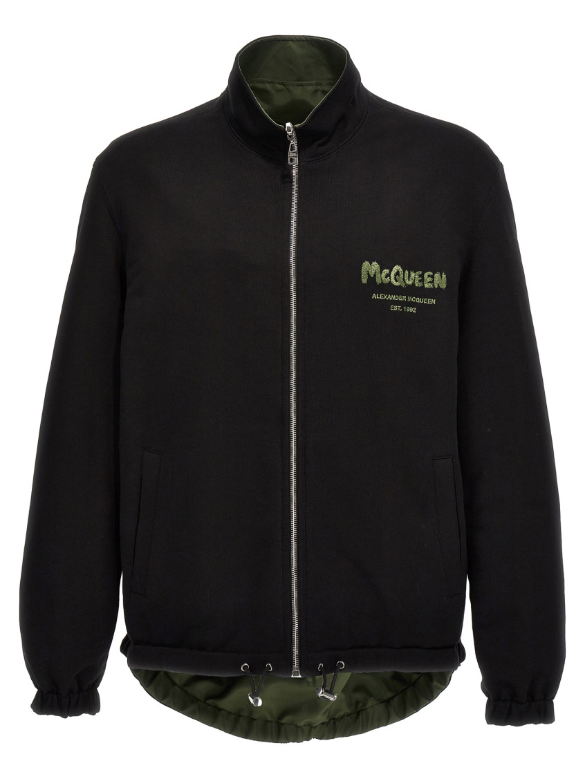 Alexander McQueen Black Logo Reversible Jacket for Men Online