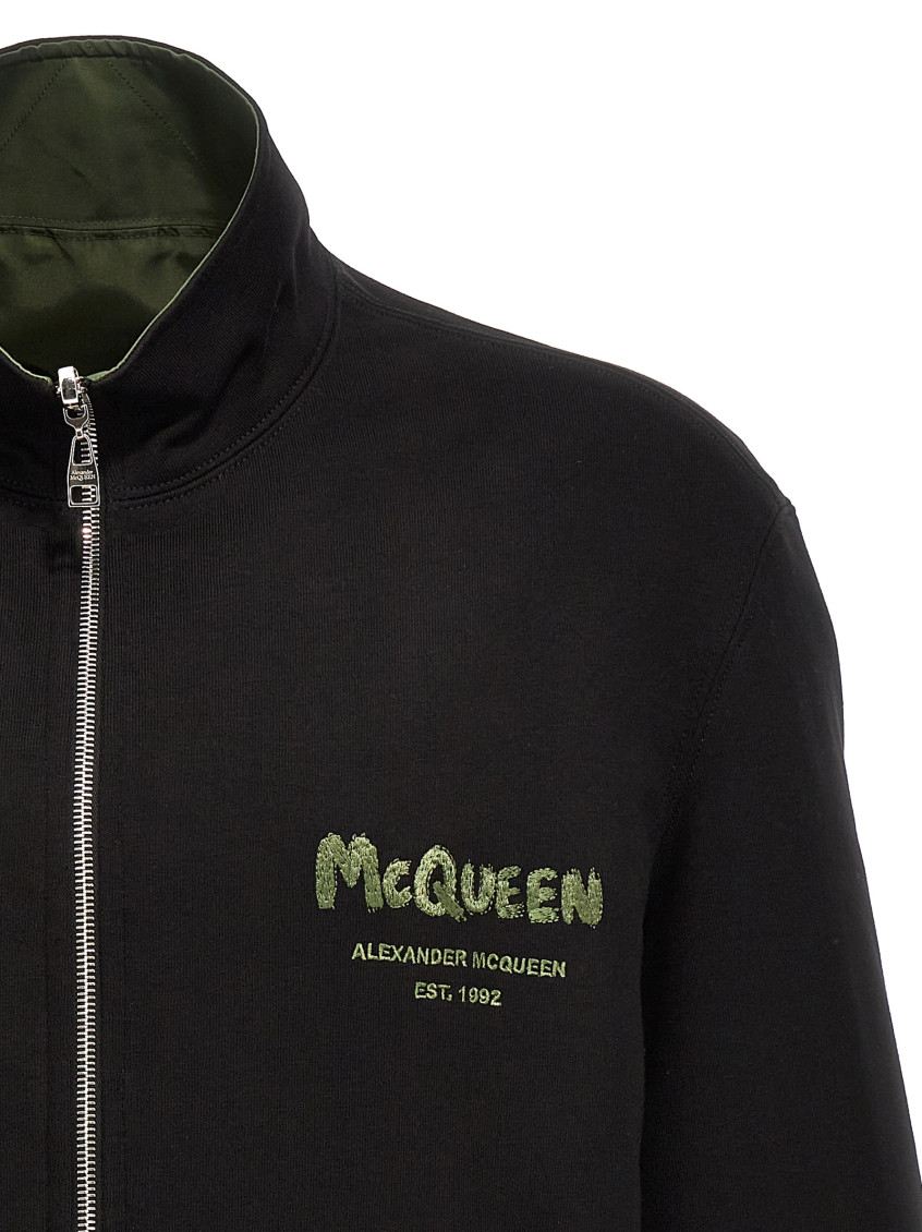 Alexander McQueen Black Logo Reversible Jacket for Men Online
