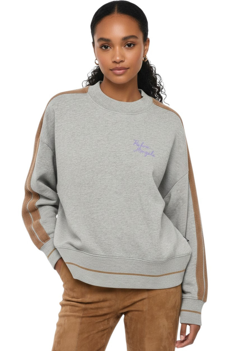 Palm Angels Angels Logo-embroidered Sweatshirt In Grau