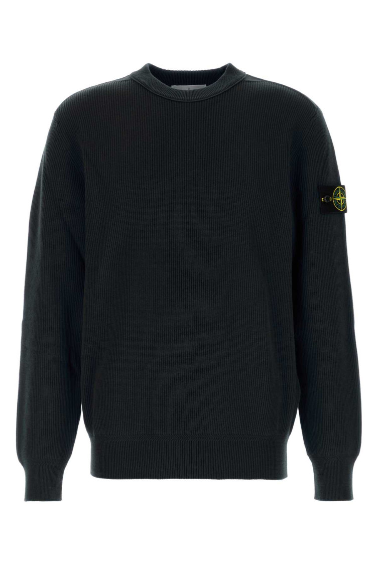 ニット/セーター STONE  crew neck sweater Stone Island Black Knitted Crew Neck Sweater for Men Online USA at