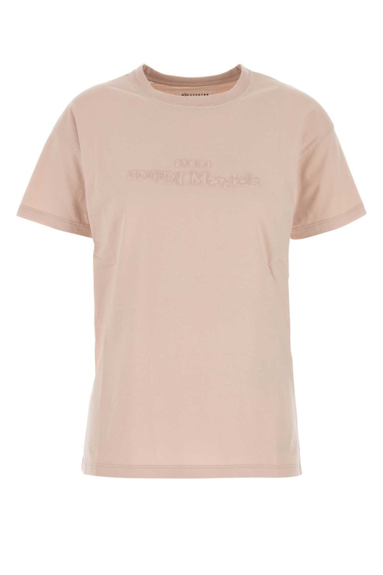 Maison Margiela T-shirt With Embroidered Logo In Pink