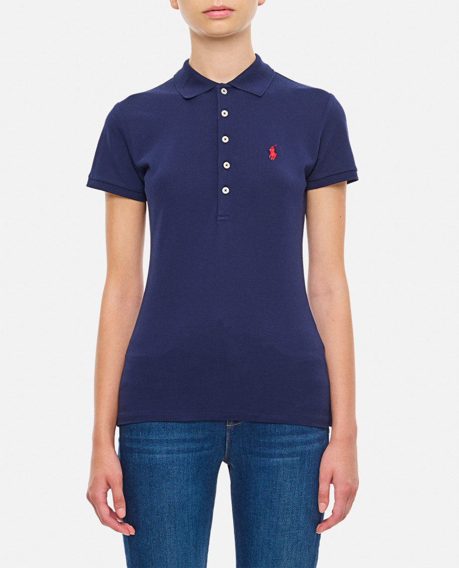 Ralph Lauren Navy Blue Julie Slim Polo In Blue