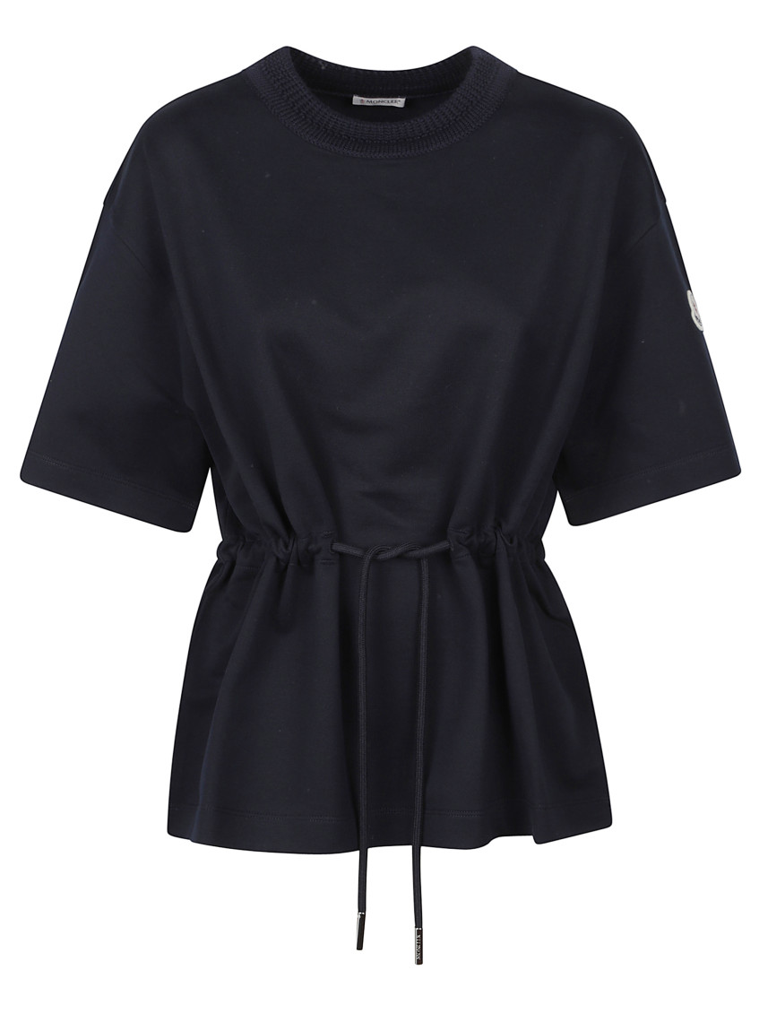 Moncler Black Cotton T-shirt In Black