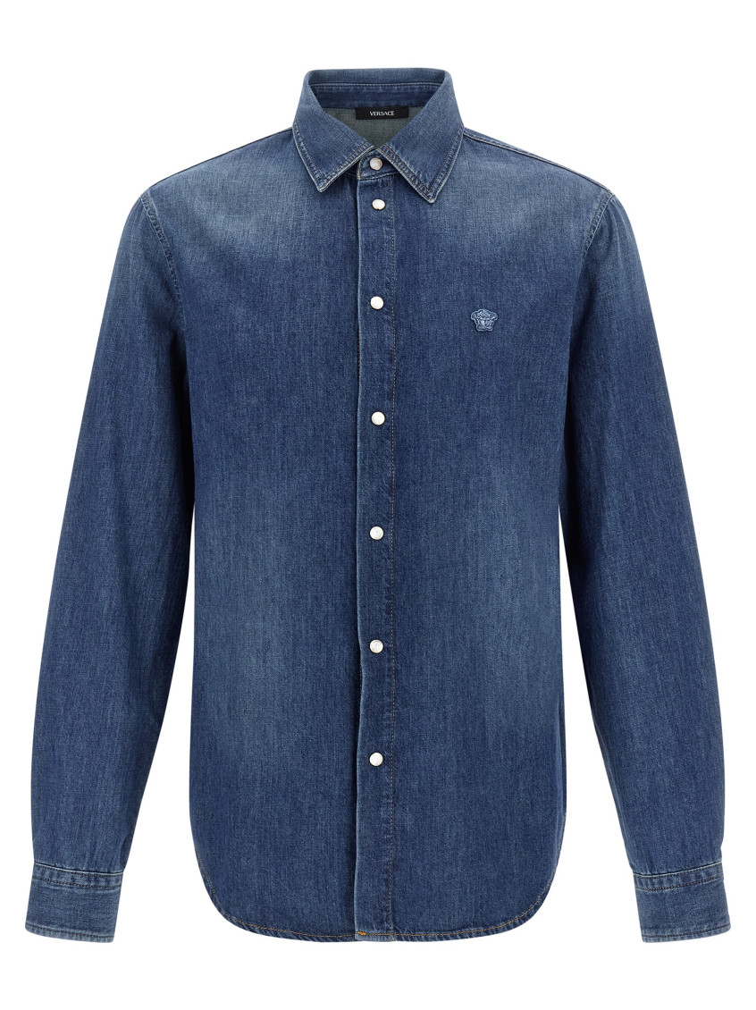 Versace Medusa Shirt And Blouse Blue In Blue
