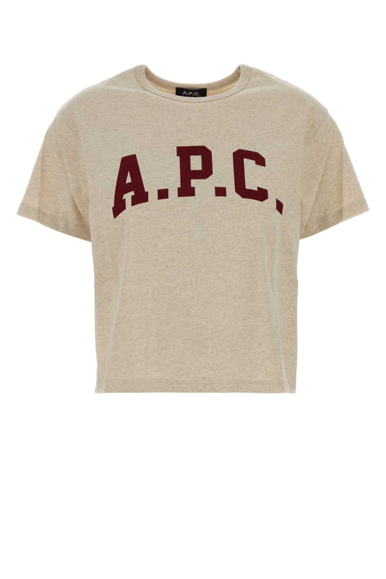 Apc A.p.c. Sand Cotton Margaret T-shirt In Animal Print