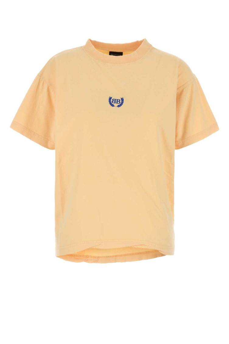 Balenciaga Crew Neck Short Sleeves Soft Fabric In Yellow