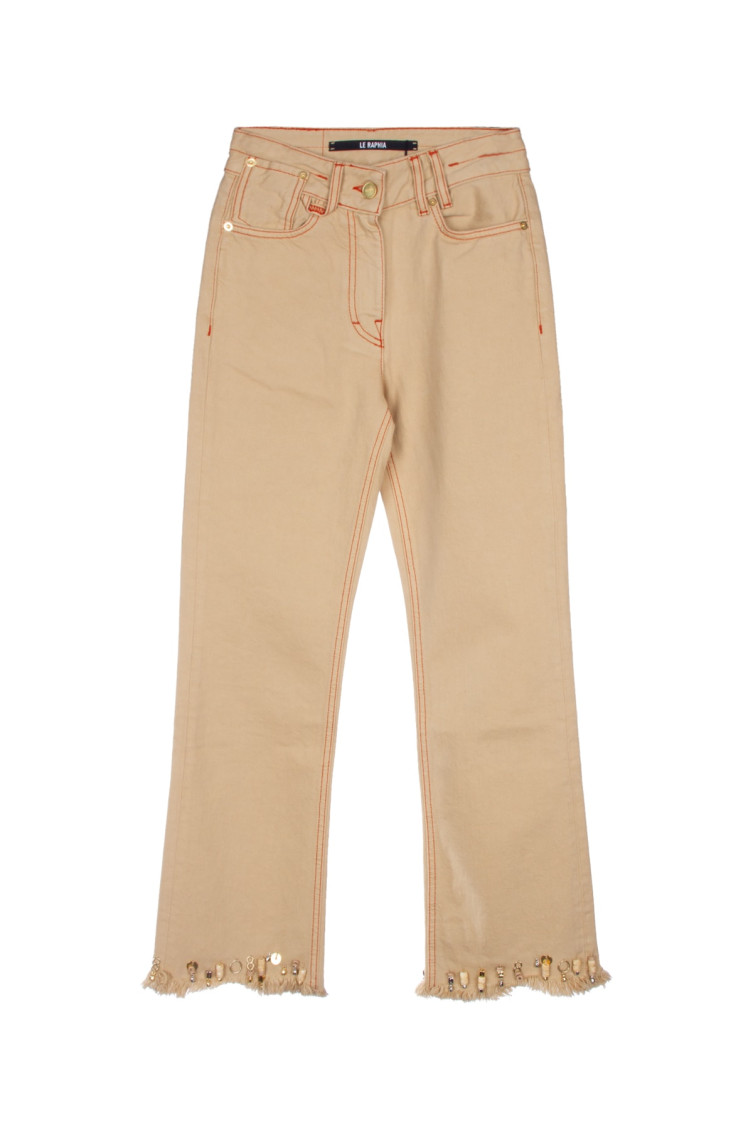 Croc-effect wide-leg jeans in beige - Jacquemus | Mytheresa