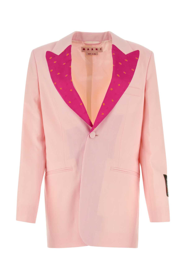 Marni Women's Light Wool Blazer In Light Pink