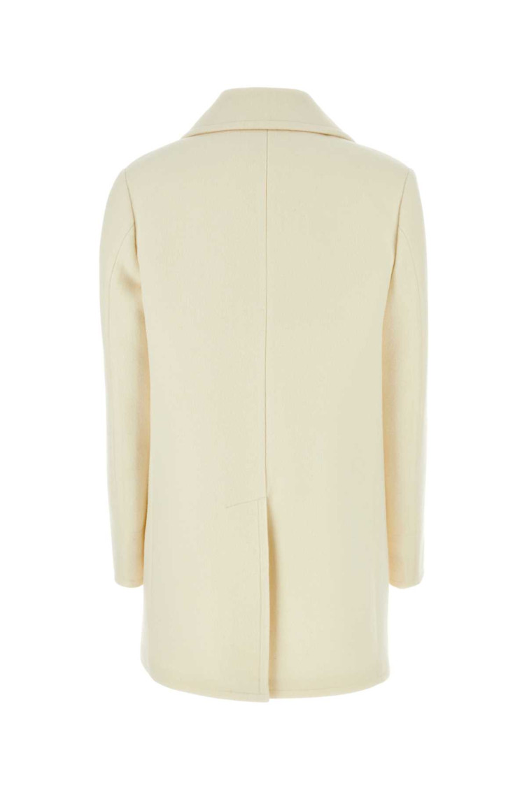 コート PRADA Ivory Wool Blend Coat Prada Ivory wool blend coat for Women Online USA at Darveys.com