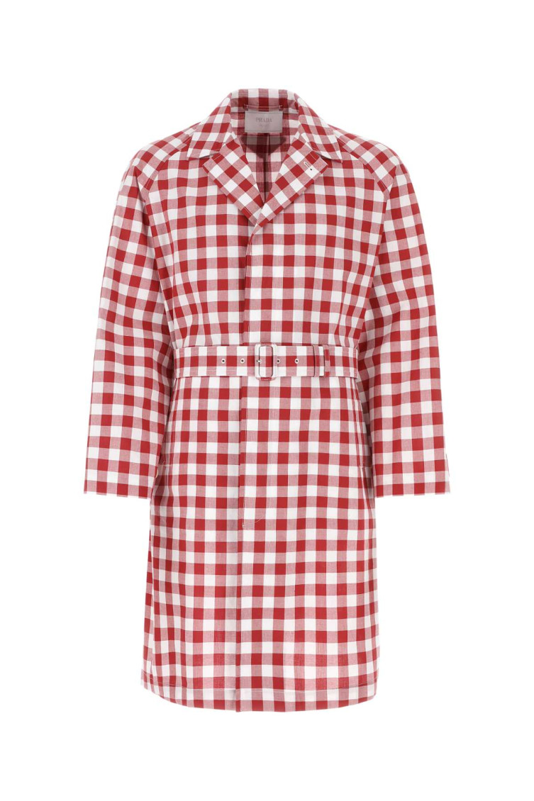 コート Prada Printed Cotton Overcoat Prada MultiColor Embroidered Cotton Overcoat for Men Online