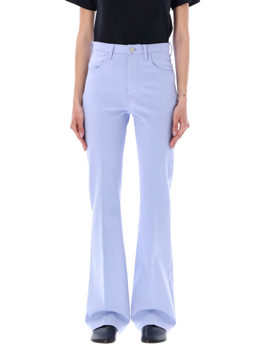 Marni Pressed-crease Straight-leg Trousers In Light Blue