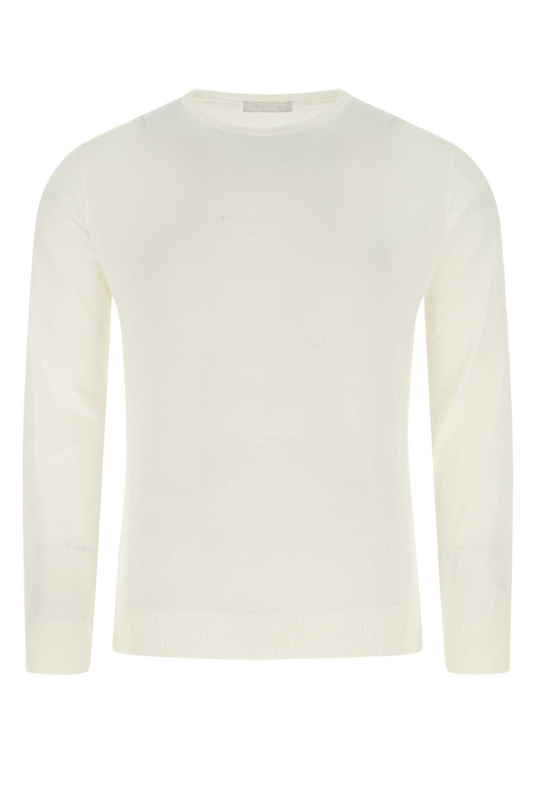 Prada Men's Ivory Wool Sweater In White