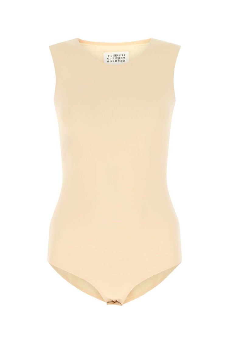 Maison Margiela Natural Crewneck Bodysuit In Natural