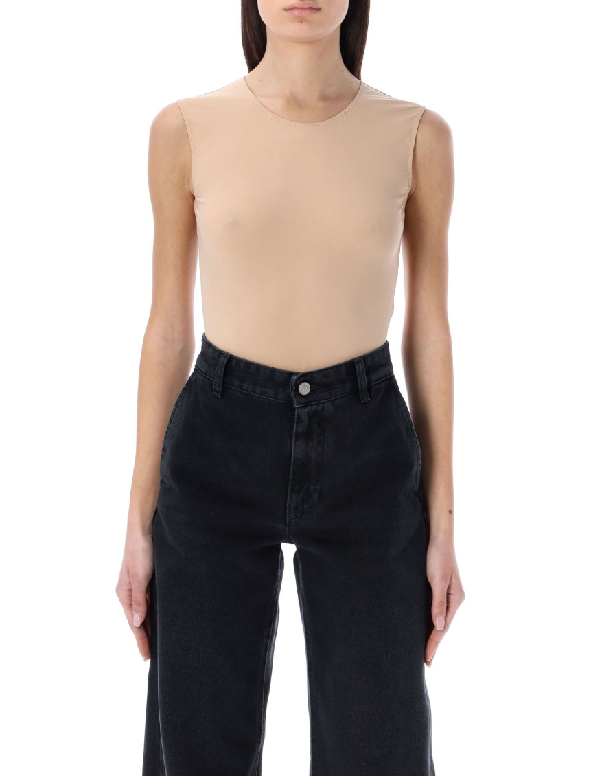 Maison Margiela Natural Crewneck Bodysuit In Natural