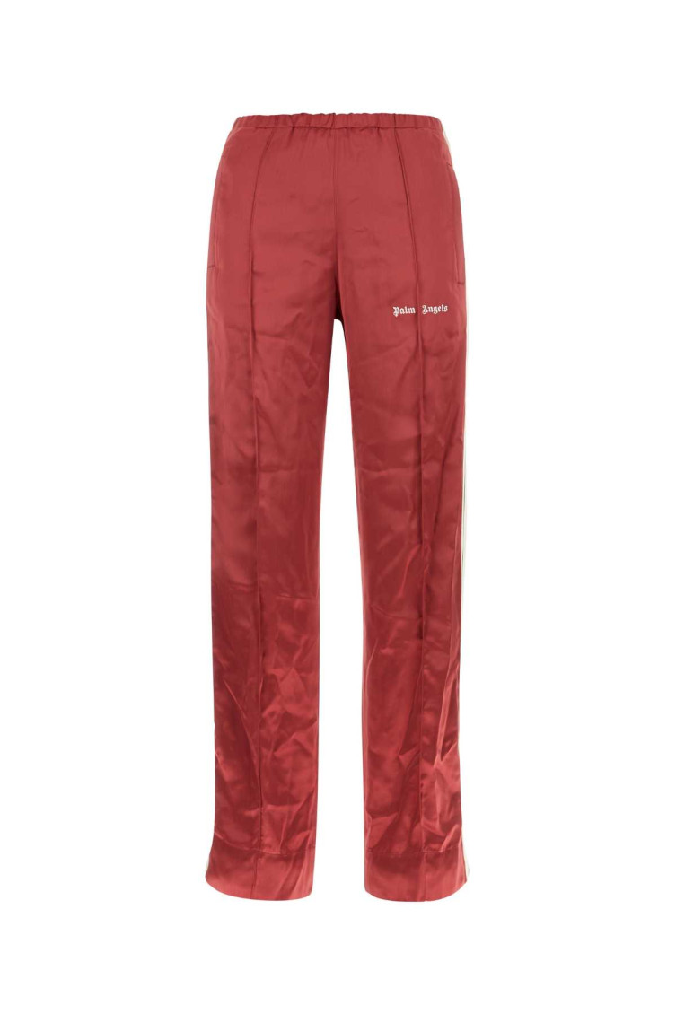 Shop Palm Angels Maroon Wide Leg Pant