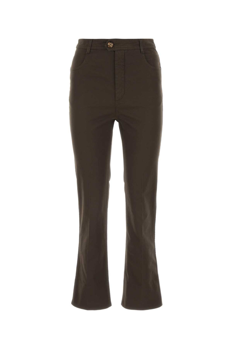 Saint Laurent Dark Brown Wide Leg Pant In Dark Brown