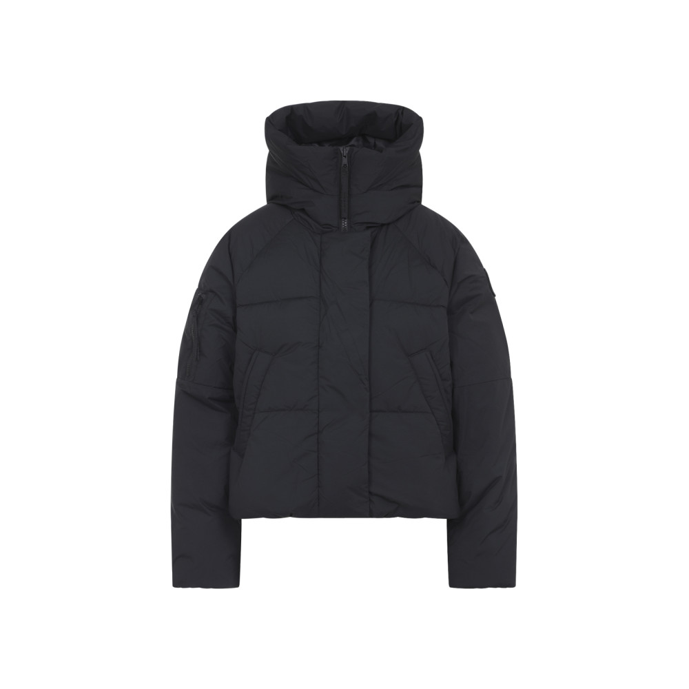 Canada Goose Cropped Puffer Jacket With Concealed Zipper In Black