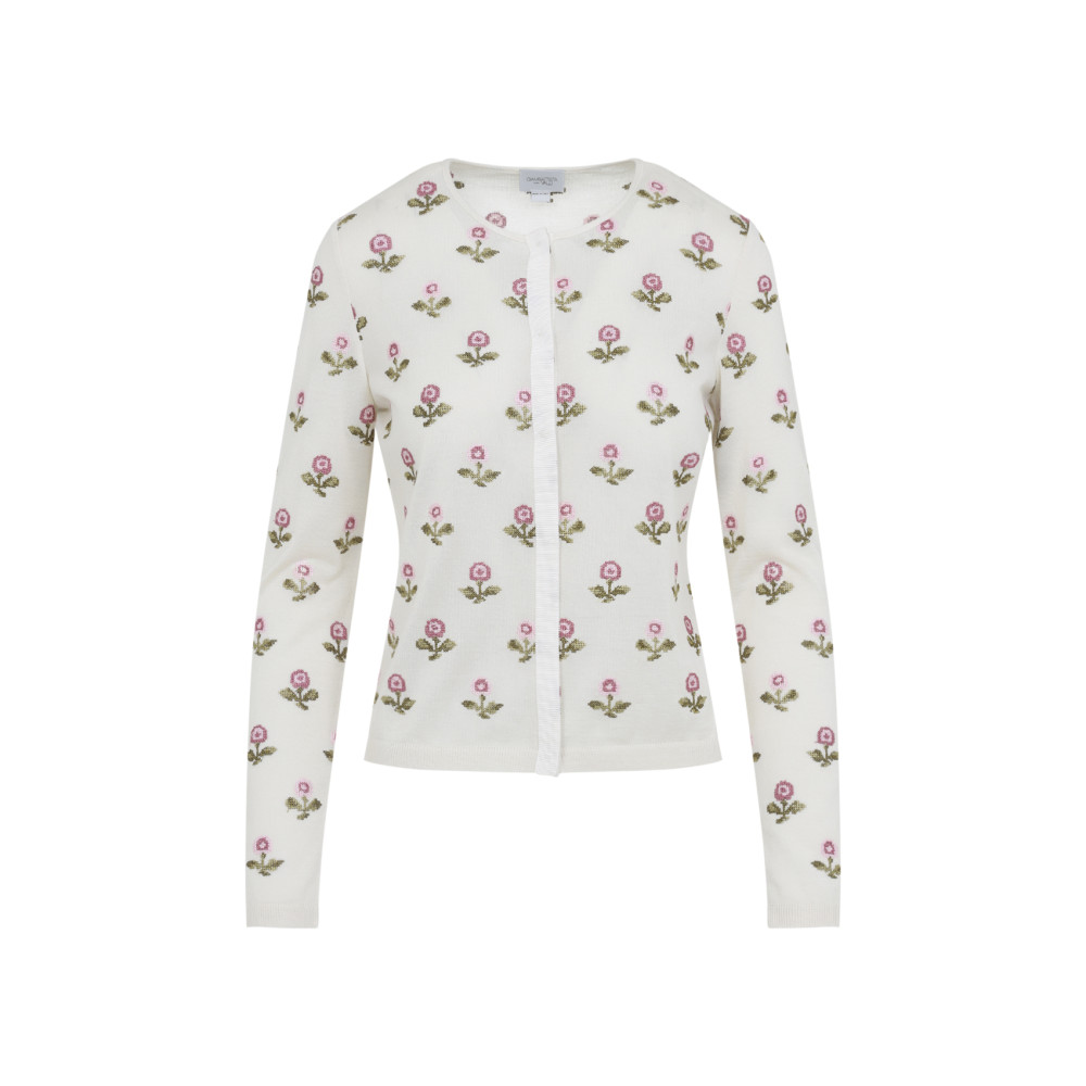 Giambattista Valli Floral-pattern Cashmere And Silk Blend Sweater In Multi