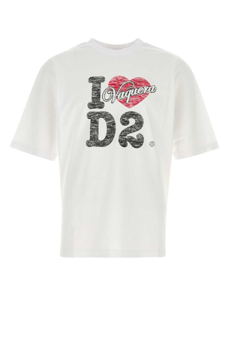 Dsquared2 Graphic Print Crew Neck Short Sleeve T-shirt In Multi