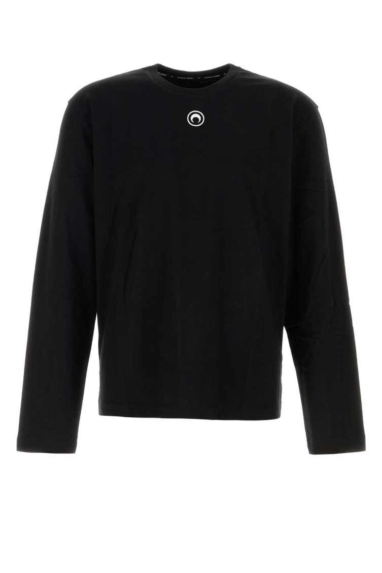 Marine Serre Long Sleeve Crew Neck Cotton T-shirt In Multi