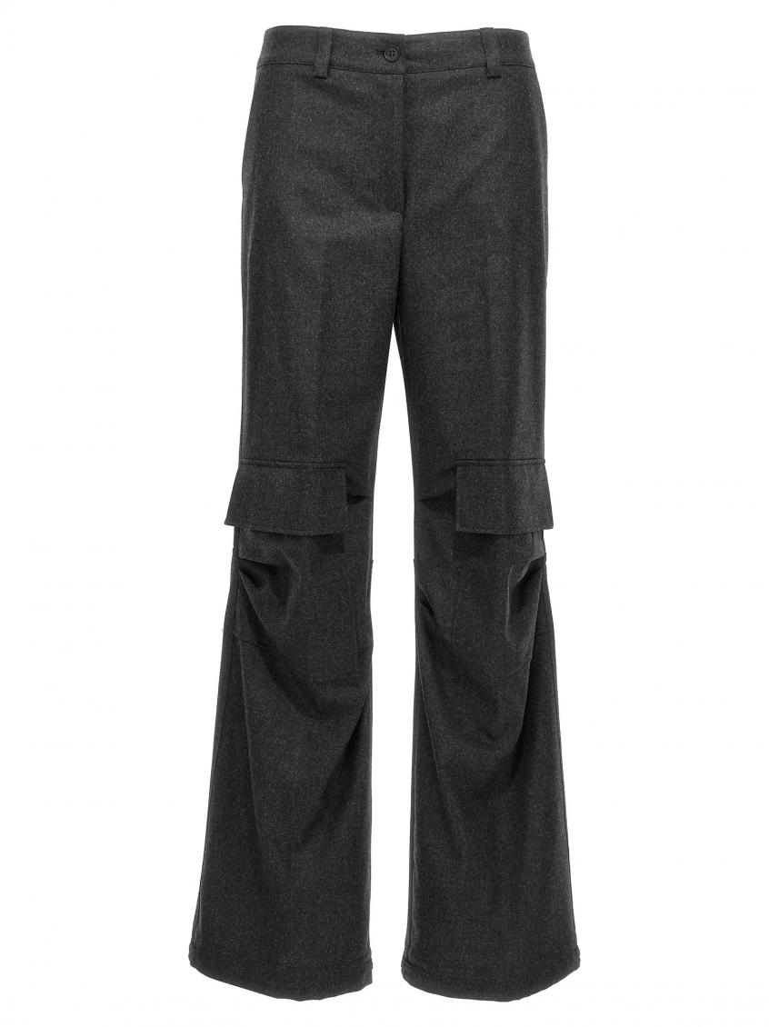 P.a.r.o.s.h . Wool And Cashmere Blend Cargo Pants In Grey
