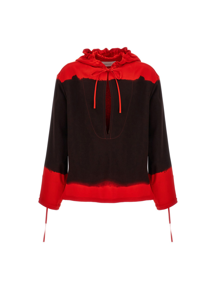 Ferragamo Hooded Blouse Fell Off Shirt And Blouse Multicolor In Multicolor