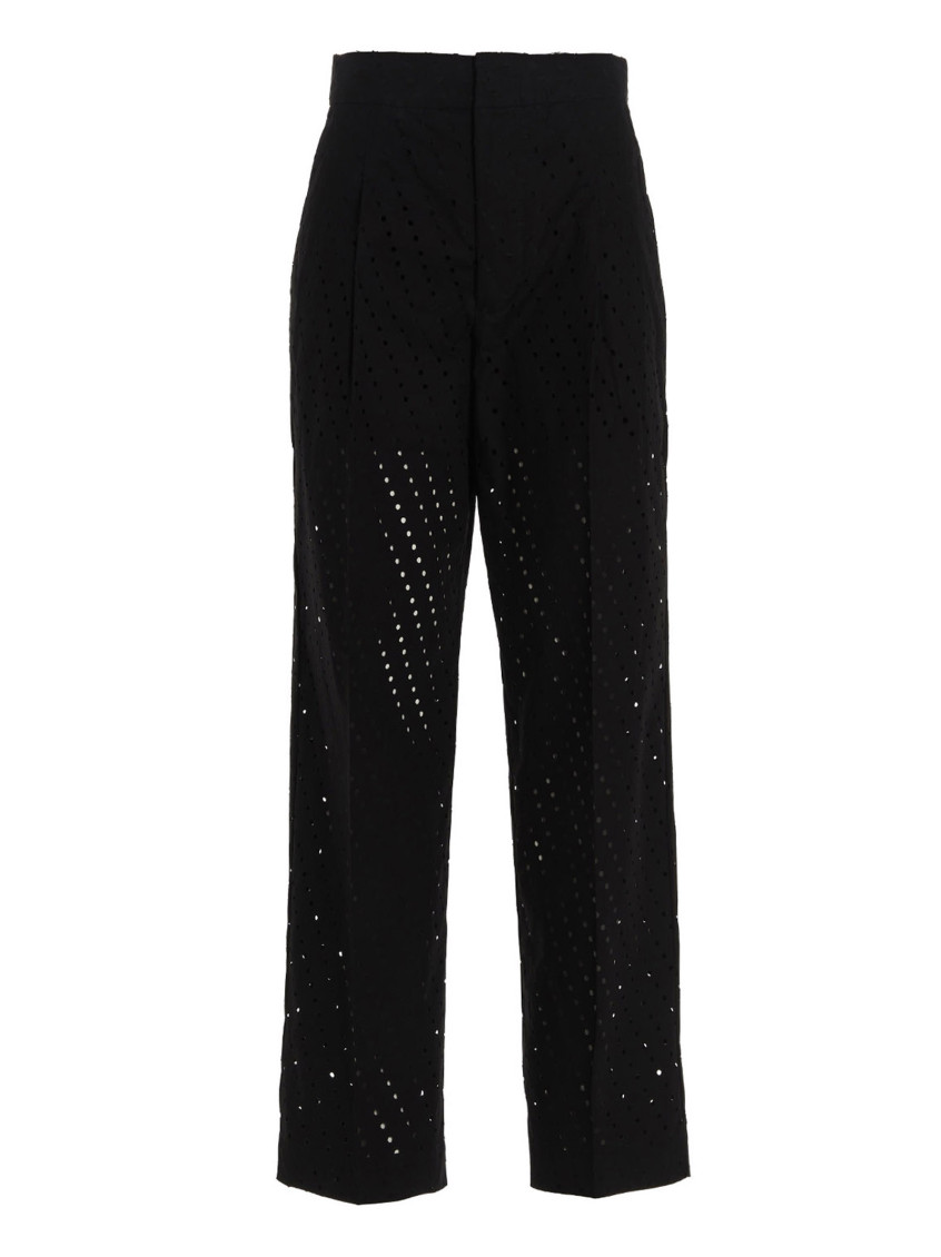 Nude Black Pleated Pants In Black