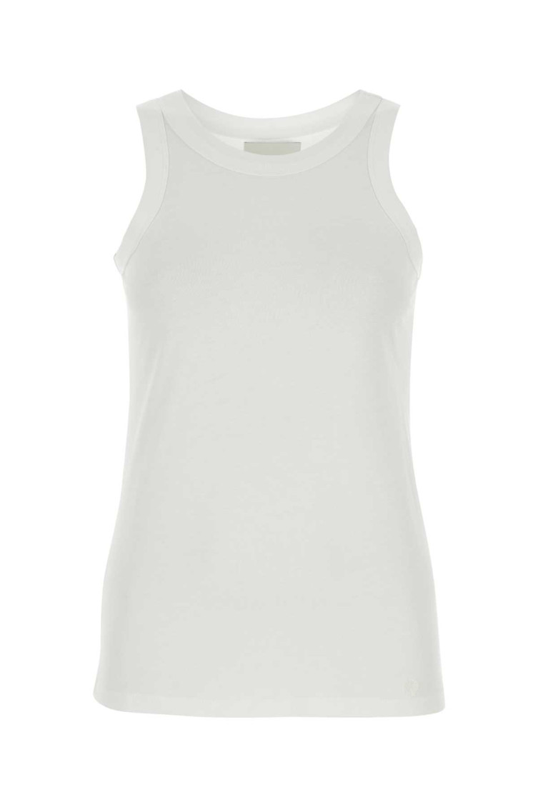 Loulou Studio Ribbed Cotton Tank Top In White